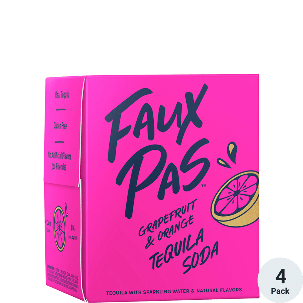 Faux Pas 4pk 250ml.each Grapefruit Tequila Soda