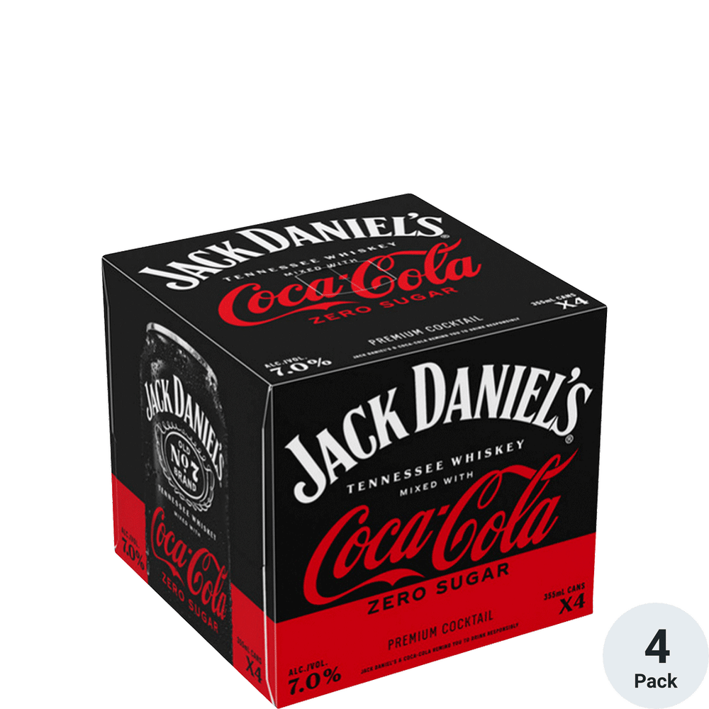 Jack Daniel's Coca-Cola Zero Sugar 4pk can
