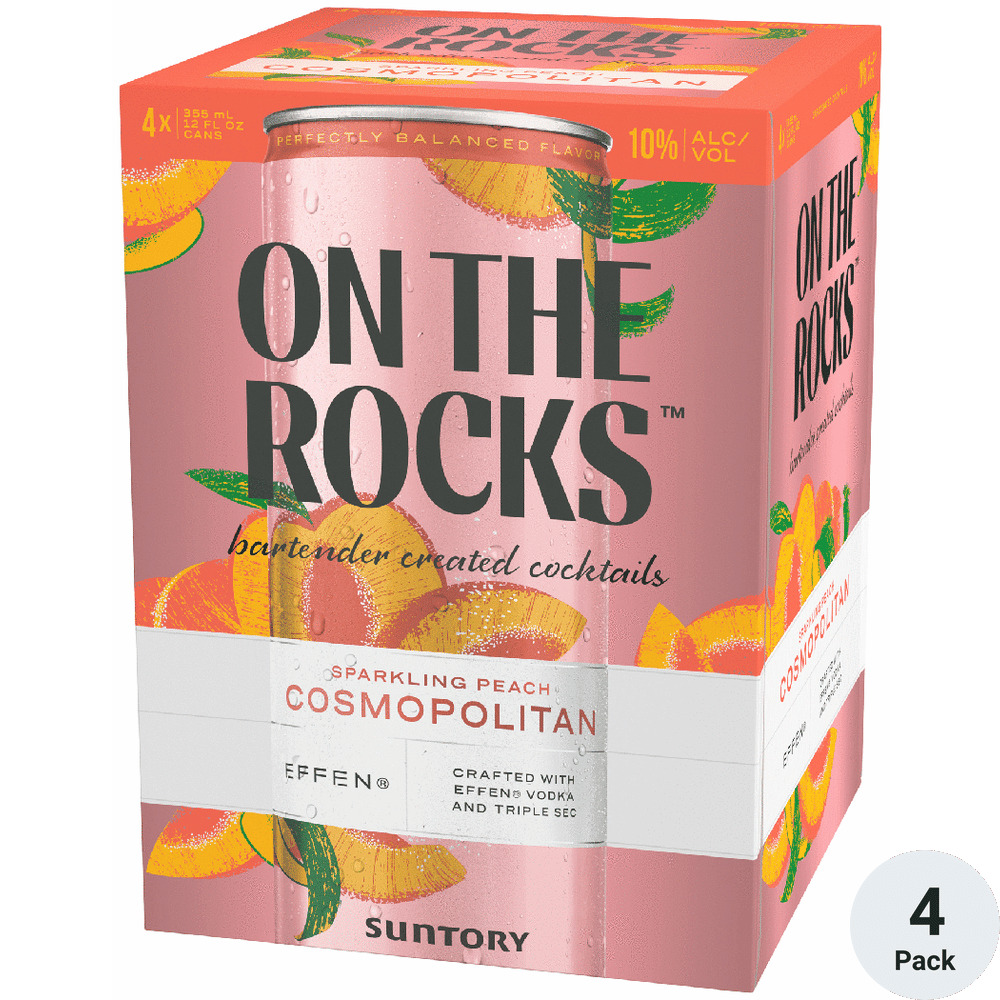 On The Rock 4Pk Can Spark.Peach Cosmopolitan