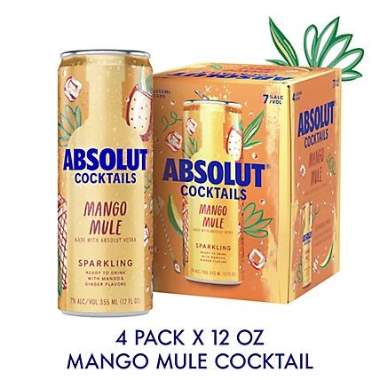 Absolut Mango Mule 4 pk .355ml each