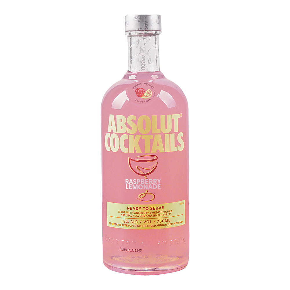 Absolut Raspberry/Lemon Cocktails RTD 750ml.