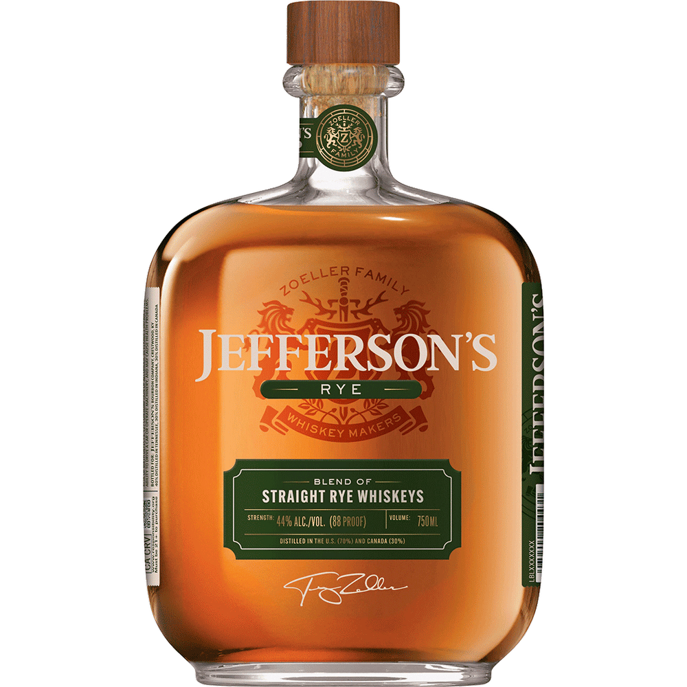 Jefferson's Straight Rye 750ml.