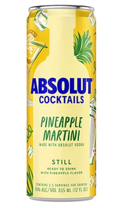 Absolut Pineapple Martini 4pk .355ml each