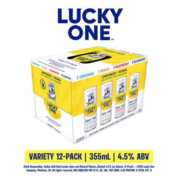Lucky One Vodka Lemonade Variety 12-pack, 355ml cans