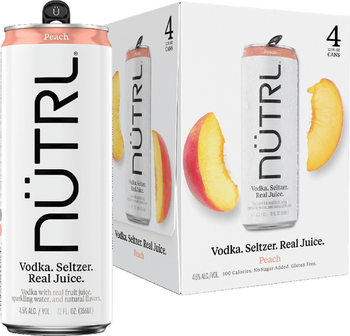 NÜTRL Peach Vodka Seltzer 4-pack