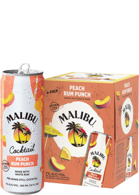 Malibu Peach Rum Punch 4 Pk Can