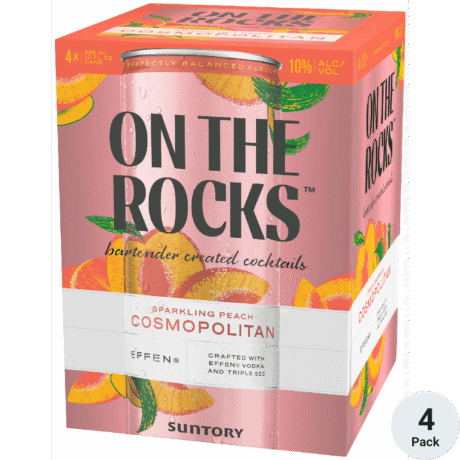On The Rock 4Pk Can Spark.Peach Cosmopolitan